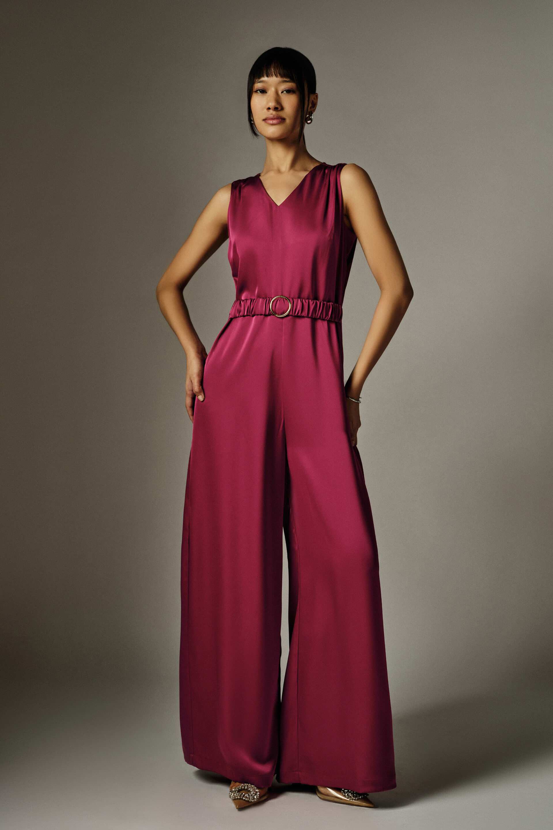 Penelope Wine Jumpsuit, Wine, image 2